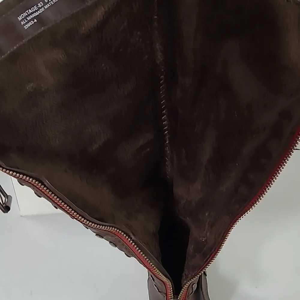 Bamboo Montage 83 SZ 6.5 Brown Studded Knee High Riding Equestrian Boots Vegan
